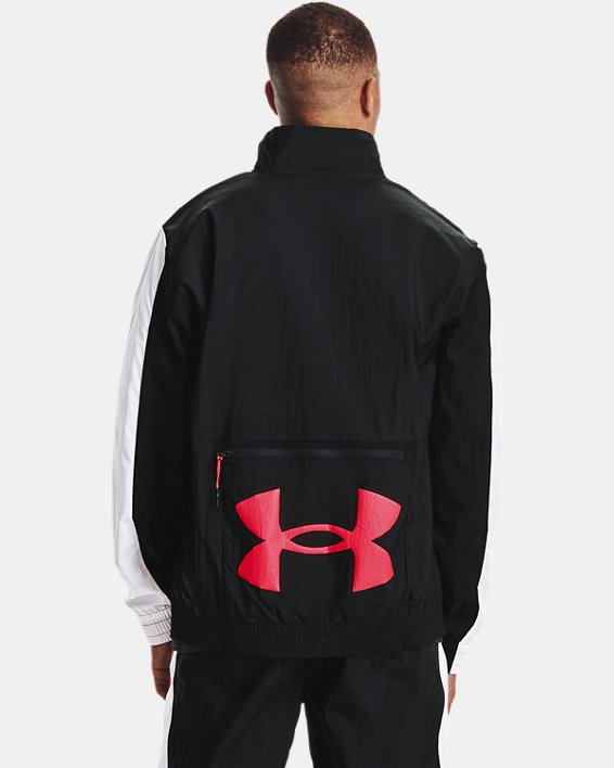 Men's UA Woven Track Jacket, Black, pdpMainDesktop image number 2